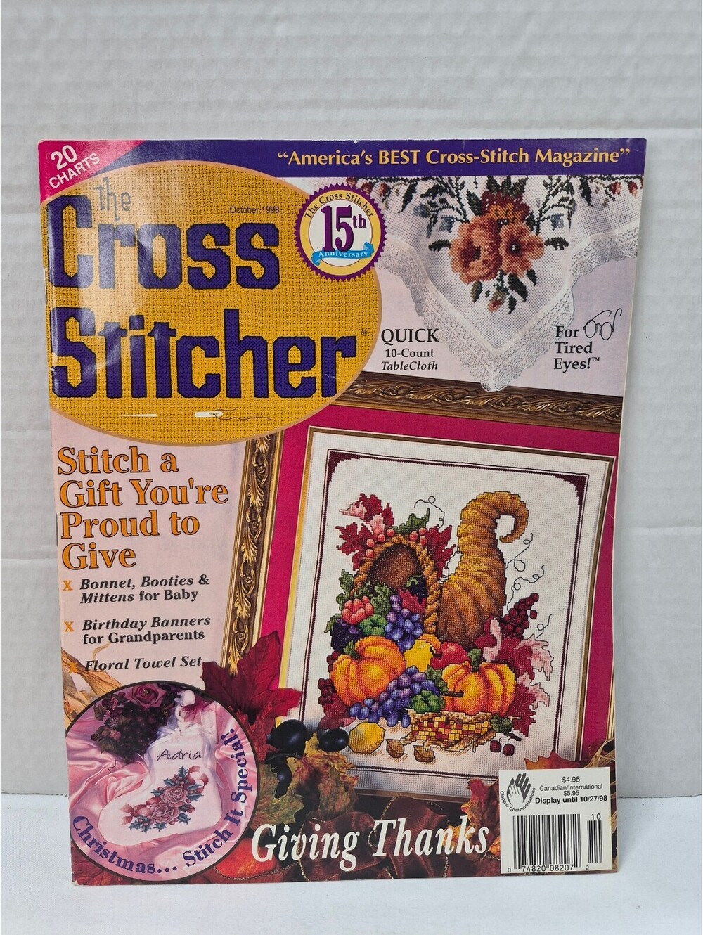 The Cross Stitcher Magazine October 1998 Issue - 15th Anniversary Edition J275
